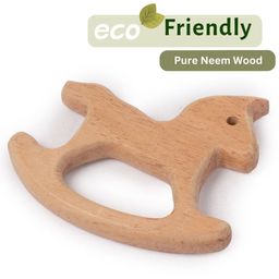 OpaToys Natural Wood Neem Teether - Horse Design3 to 24 Months Babies)-16