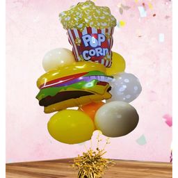 Funcart Hamburger and Popcorn birthday Balloon Multicolor - Pack of 9-image-23