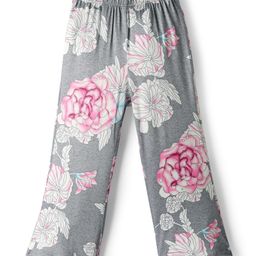 CrayonFlakes Knit Floral Printed Flared Leggings - Grey-picture-27