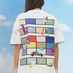 KNN Calcutta Unisex Geometric Printed Round Neck Cotton Oversized T-shirt-18