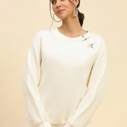 Global Republic Women Embroidered Loose Fit Sweatshirt-image-70