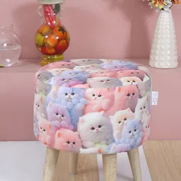 Shadowkart Blue & Pink Wooden Mudda Pouffe Ottoman-picture-13