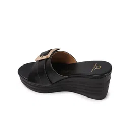Carlton London Women Party Wedge Heel Sandals with Buckles image 4