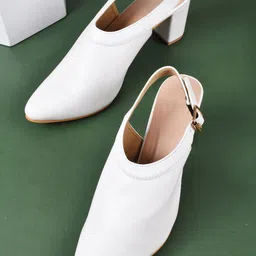 TRYME Women Block Pointed Toe Sandals Heels-31