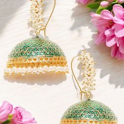 OOMPH Dome Shaped Jhumkas Earrings-7