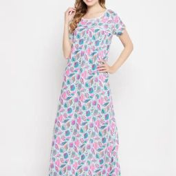Clovia Multicolored Printed Night Dress-image-11