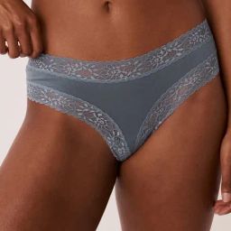 La Vie En Rose Grey Cotton Lace Work Panty-image-27