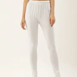 Amukti White Regular Fit Mid Rise Leggings-image-17