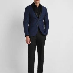 Allen Solly Navy Slim Fit Printed Two Piece Suit-image-57