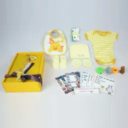 Little Surprise Box Kids Yellow Cotton Printed Full Sleeves Gift Set-image-72