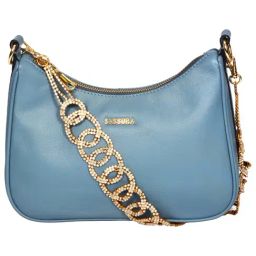 SASSORA ALOHI Blue Leather Small Handbag-22