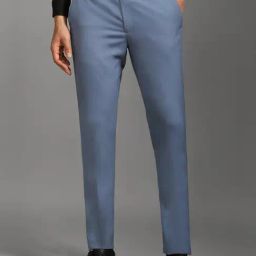 Louis Philippe Blue Slim Fit Printed Trousers-image-47