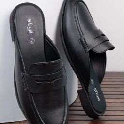 Styli Men's Black Mule Shoes-image-65
