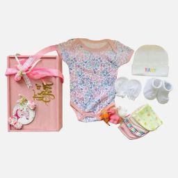 Little Surprise Box Kids Pink & White Cotton Printed Full Sleeves Gift Set-34