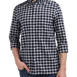 Tommy Hilfiger Dark Navy & Multi Slim Fit Checks Shirt-image-44