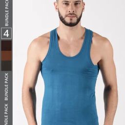 Dollar Lehar Assorted Cotton Regular Fit Vest - Pack Of 4-image-43