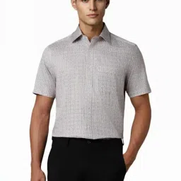 Louis Philippe Grey Regular Fit Printed Shirt-image-24