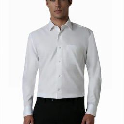 Louis Philippe White Regular Fit Texture Shirt-image-29