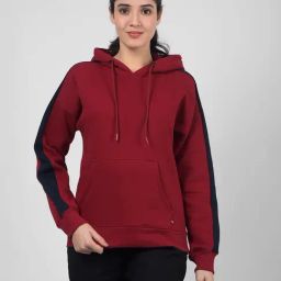 Numero Uno Burgundy and Clay Striped Long Sleeves Sweatshirt-52