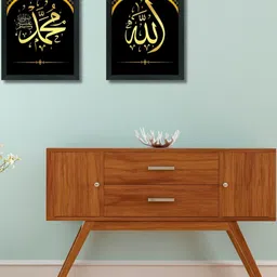 Aisha Decorz Black Set Of 2 Wood Wall Paintings-picture-12