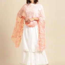 Saadgi Peach Embroidered Dupatta-image-50