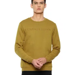 Louis Philippe Yellow Cotton Regular Fit Embroidered Sweatshirt-picture-34