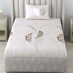 Urban Space Serene Sweet Cherry Light Brown Cotton 220 TC Single Bedsheet With Pillow Cover-image-39