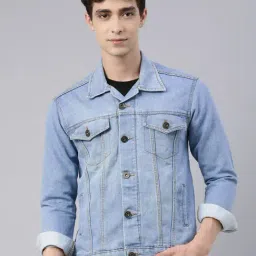 CINOCCI Blue Cotton Slim Fit Denim Jacket-picture-19