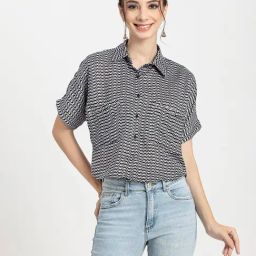Moomaya Black & White Printed Shirt-picture-16