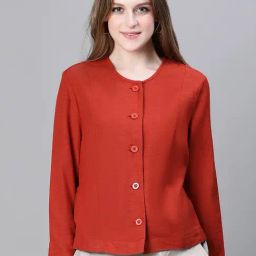 Oxolloxo Rust Cotton Regular Fit Bomber Jacket-picture-10