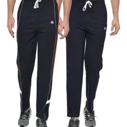 Vimal Jonney Navy Regular Fit Trackpants - Pack of 2-image-56