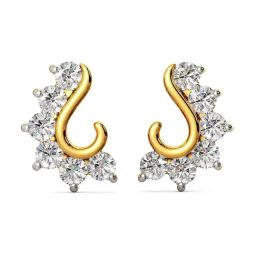 Joyalukkas 18k Yellow Gold & Diamond Stud Earrings for Girls-picture-9