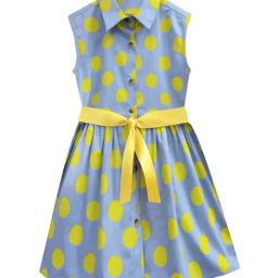 A.T.U.N. Blue & Yellow Printed Shirt Dress-image-80