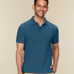 XYXX Isle Blue Cotton Regular Fit Polo T-Shirts-picture-47