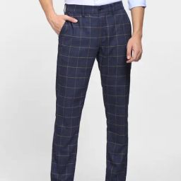 Jack & Jones Navy Regular Fit Flat Front Trousers-image-61