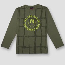Gini & Jony Kids Green Cotton Printed Full Sleeves T-Shirt-image-57