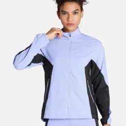 Puma Purple & Black Color-Block Sports Jacket-image-90