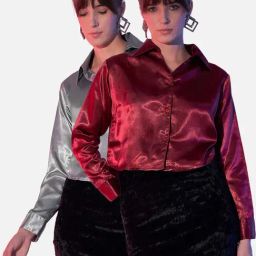 BUYNEWTREND Maroon & Grey Boxy Fit Shirt (Pack Of 2)-image-29