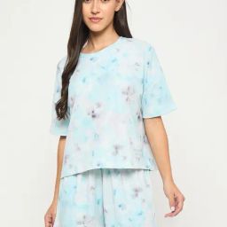 MADAME M Secret Aqua Tie - Dye Night Suit-picture-17
