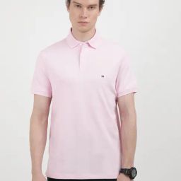 Tommy Hilfiger Pink Cotton Regular Fit Polo T-Shirt-image-46