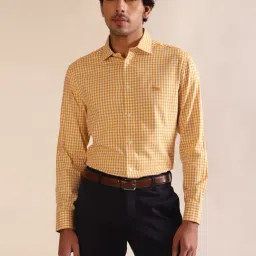 ANDAMEN Yellow Regular Fit Check Shirt-image-83