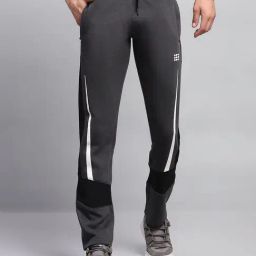 Rock.It Black Regular Fit Colour Block Trackpants-image-73