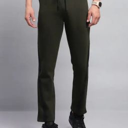 Rock.It Green Regular Fit Colour Block Trackpants-image-48