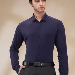 Park Avenue Men Spread Collar Solid Nylon Slim Fit Formal Shirt-image-48