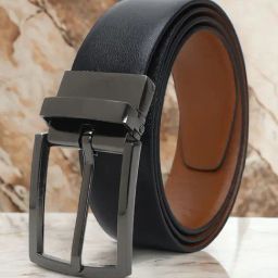 Crusset Black Leather Formal Belt for Men-image-7