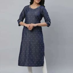 Aurelia Blue Printed Straight Kurta-image-45