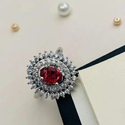 Abdesigns High Quality Silver Plated American Diamond Ring-5
