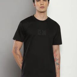 Calvin Klein Black Cotton Slim Fit Logo Printed T-Shirt-picture-20