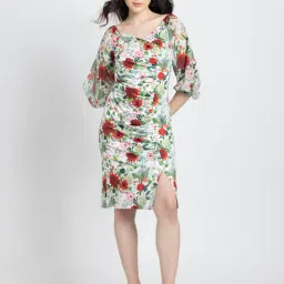 SHAYE Multicolor Floral Print Bodycon Dress-image-62