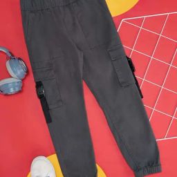 YU by Pantaloons Kids Charcoal Black Regular Fit Joggers-image-13